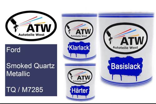 Ford, Smoked Quartz Metallic, TQ / M7285: 1L Lackdose + 1L Klarlack + 500ml Härter - Set, von ATW Autoteile West.